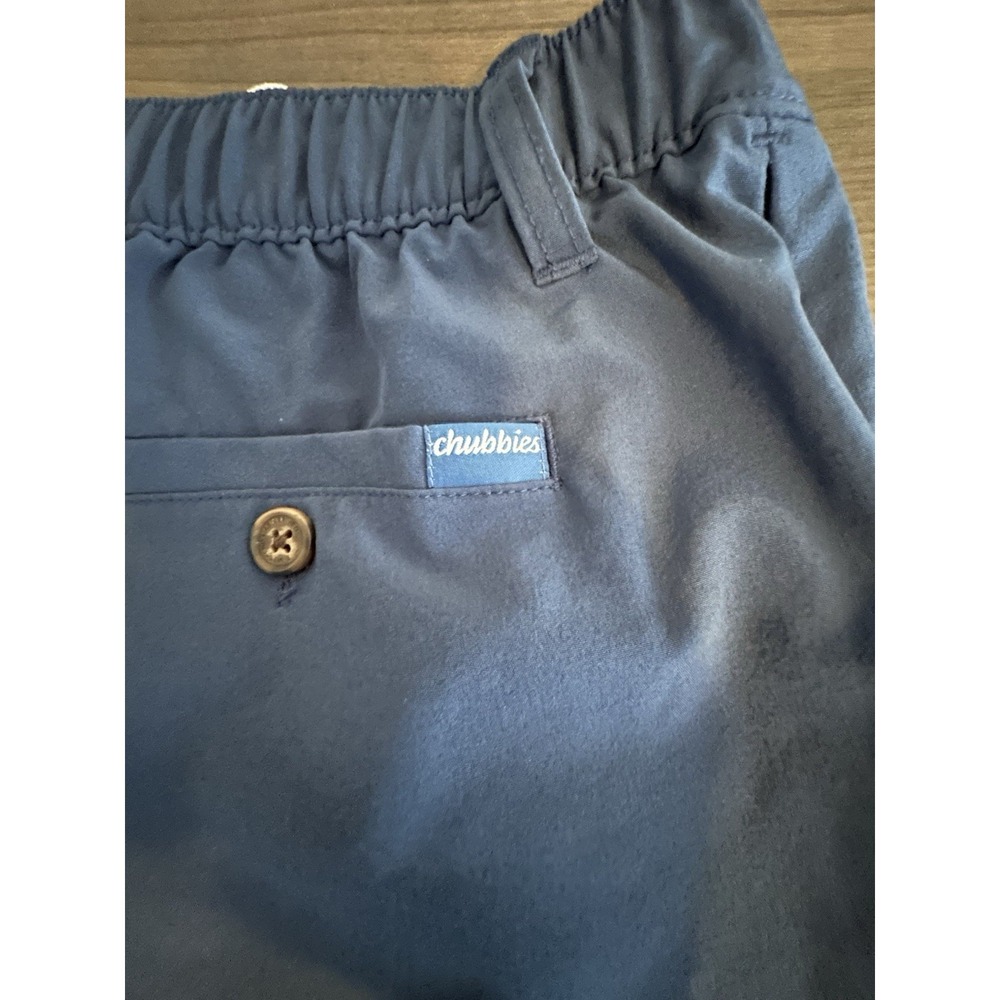 Chubbies Shorts Men Large Blue Stretch Chino 6 Inch Inseam Drawstring Elastic - Picture 3 of 5